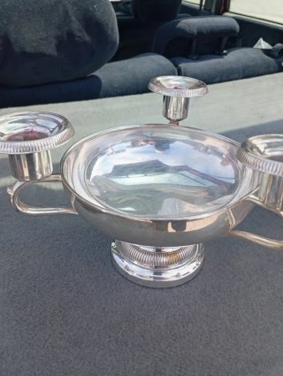 Centros de mesa portavelas plata francesa S.XIX