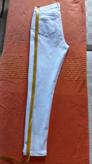 Pantalón mujer blanco ajustado elástico
