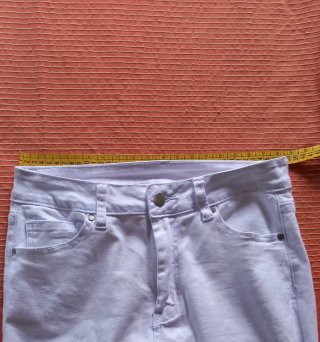 Pantalón mujer blanco ajustado elástico