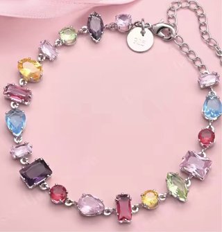 Pulsera Plata Circonitas Multicolor