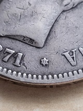 5 Pesetas 1871 Amadeo I Rey de España
