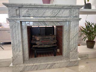 Chimenea Mármol Blanco Carrara