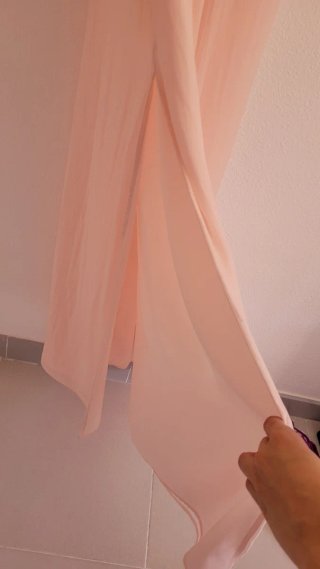 Vestido largo rosa palo de fiesta