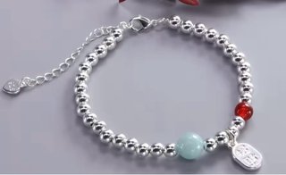 Pulsera Bolas Plata y Piedras naturales