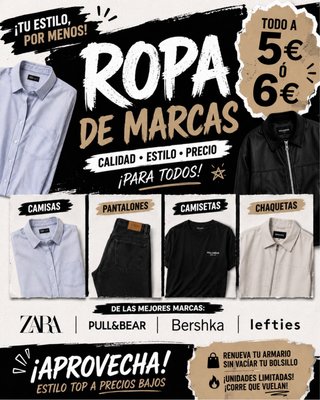 Ropa de marca: Camisas, Pantalones, Camisetas