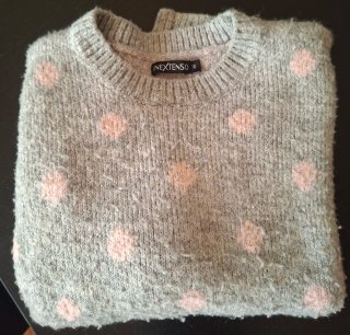 Jersey Nextenso gris con lunares rosas
