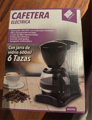 Cafetera Eléctrica 6 Tazas Vidrio 600ml