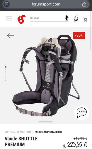 Mochila Portabebés Vaude Shuttle Comfort