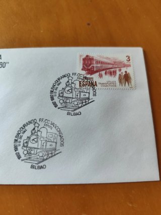 Sobre filatelia 1882-1982 Bilbao-Durango