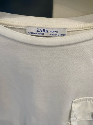 Camiseta Zara Manga Corta Cuadros
