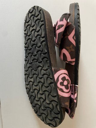 Ciabatte estive con fiocco marrone e rosa