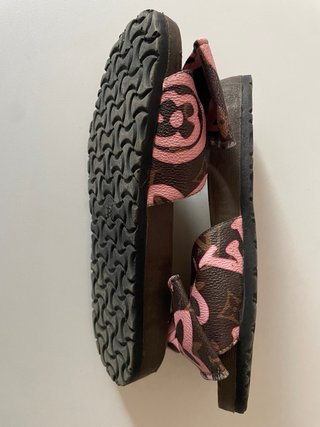 Ciabatte estive con fiocco marrone e rosa