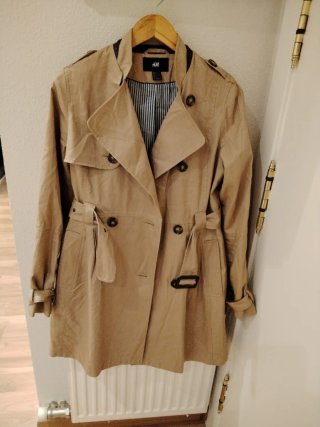 Gabardina H&M Beige Talla 36 Nueva