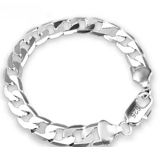 Pulsera de plata 925 barbada caballero 8 mm