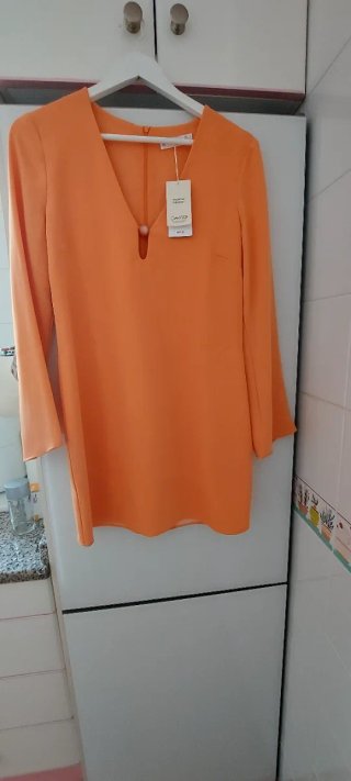 Vestido Mango Naranja pastel