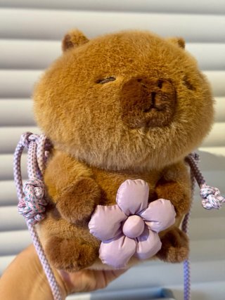 Bolso Capibara Zara Peluche Flor Morada
