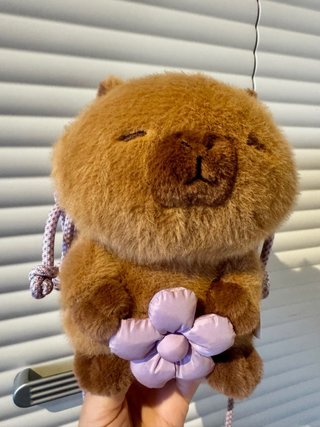 Bolso Capibara Zara Peluche Flor Morada