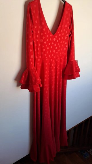 Bata Rociera Mujer Roja Lunares