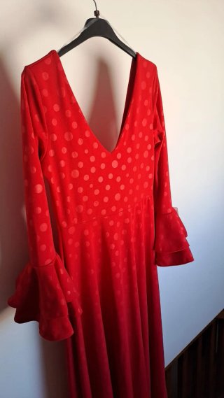 Bata Rociera Mujer Roja Lunares