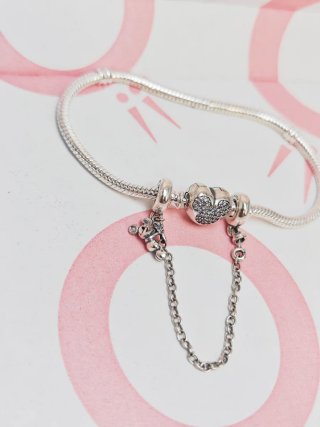 Pulsera Pandora Disney Mickey con Cadena Ale s925