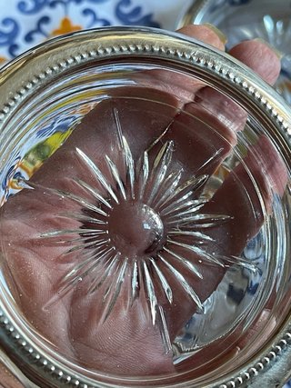 6 Sottobicchieri Vetro Metallo placcato argento