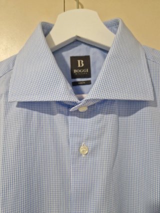 Camisa Boggi Milano Slim Fit Azul.