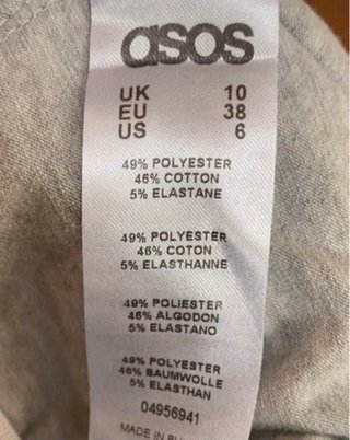 Mono ASOS gris talla M shoulder off. Nuevo