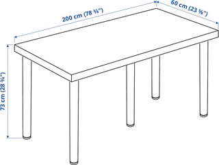 Escritorio IKEA LAGKAPTEN 200x60 + 5 patas