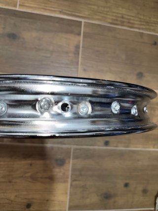Llanta Delantera 1.40 x 14” cromada pit bike
