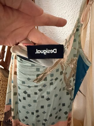 Vestido Desigual Seda Patchwork Talla XS