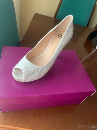 Zapatos de Novia Encaje Blanco