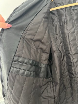 Cazadora de cuero negra para hombre