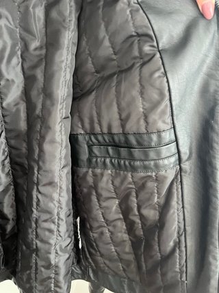 Cazadora de cuero negra para hombre