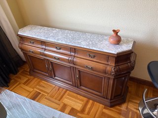 Mueble TV madera y mármol