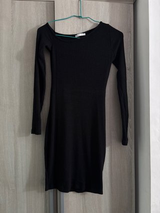 Vestido Bershka Negro Manga Larga Talla XS