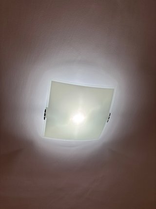 Plafón moderno cristal y níquel 50x50