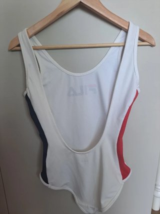 Bañador Fila Blanco Tiras Roja y Azul