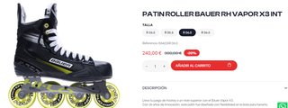 Bauer Vapor X3 RH Talla 38 (5.5R) + Ruedas