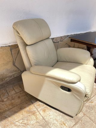Sillón Desplegable Blanco Cuero