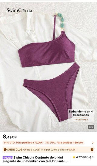 Bikini morado brillante Shein Talla L