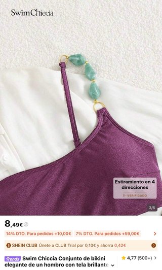 Bikini morado brillante Shein Talla L