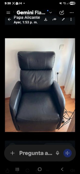 Sillón reclinable polipiel negro JYSK