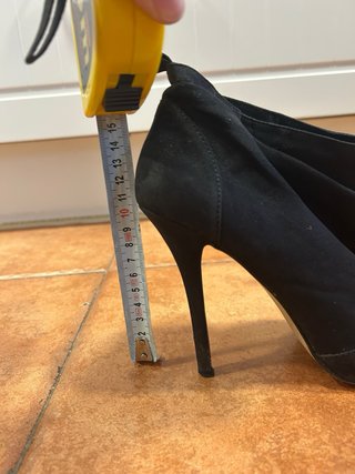 Botines tacón fiesta negros talla 38