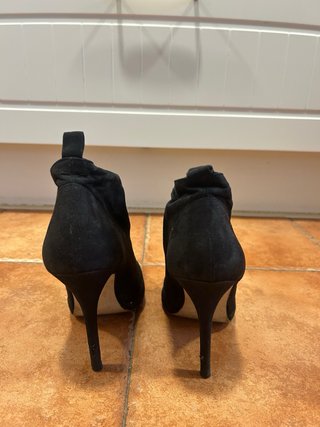Botines tacón fiesta negros talla 38