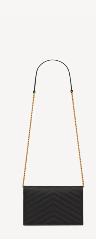 Borsa Saint Laurent nera con catena oro