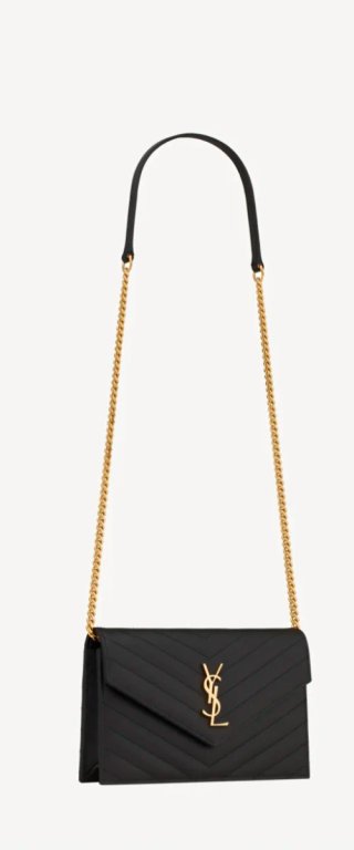 Borsa Saint Laurent nera con catena oro