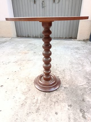 Tavolino rotondo vintage in legno