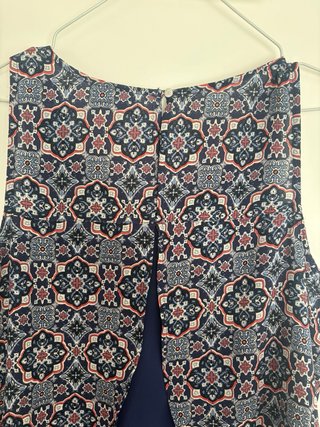 Top Chiffon Estampado Azul y Rosa