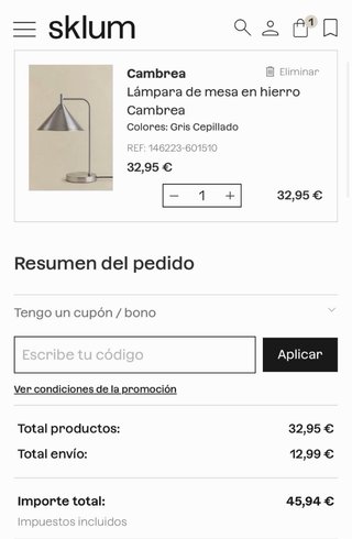 Lámpara de mesa Sklum NUEVA