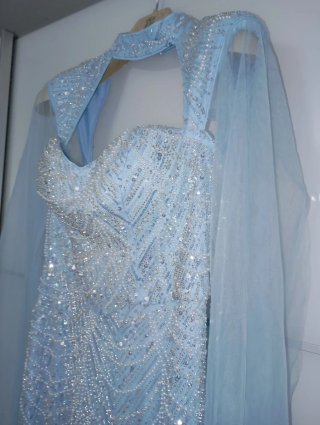 Vestido sirena brillos